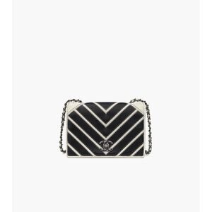 CHANEL White Black Chevron Seasonal Bag A-A26689